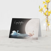 White Swans and Moon 6. Jubiläumskarte Karte (Gelbe Blume)