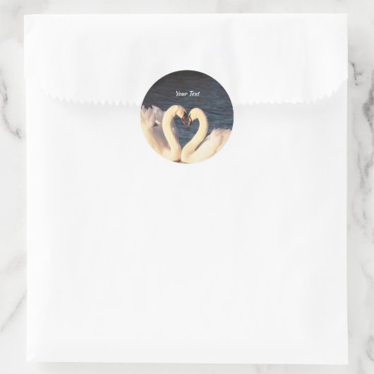 White Swans Classic Round Sticker (Tasche)
