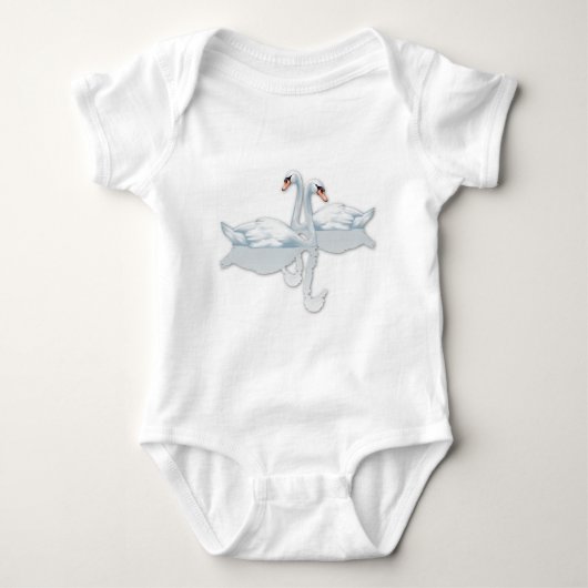 White Swans Clipart Graphics T - Shirt für Hochzei (Vorderseite)