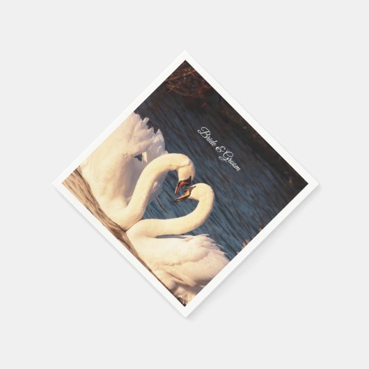 White Swans Napkins Serviette (Ecke)