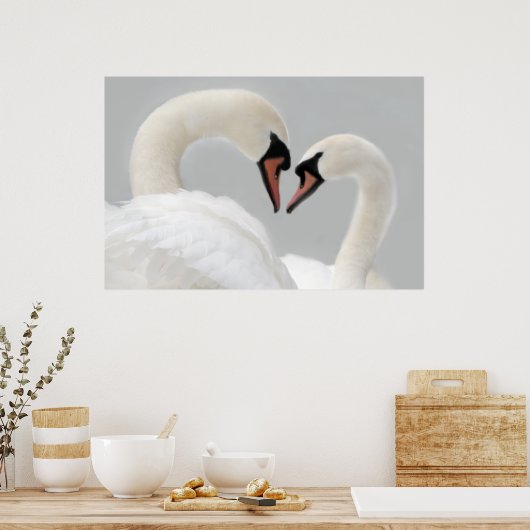 White Swans Poster Print (Küche)