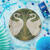 White Swans Rush Walter Crane Illustration Pappteller (Party)