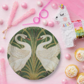 White Swans Rush Walter Crane Illustration Pappteller (Party)