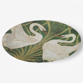 White Swans Rush Walter Crane Illustration Pappteller (Schrägansicht)