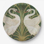 White Swans Rush Walter Crane Illustration Pappteller (Vorderseite)