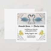 White Swans Save the Date Einladung (Vorne/Hinten)