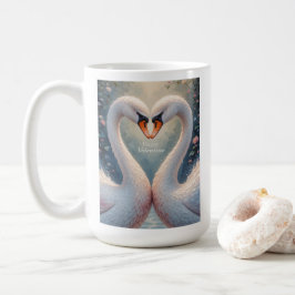 White Swans Valentine Romantic Love Birds Kaffeetasse