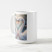 White Swans Valentine Romantic Love Birds Kaffeetasse (Vorderseite Links)