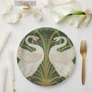 White Swans Walter Crane Illustration Pappteller