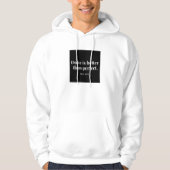 White Sweater mit Black Square Zitat Hoodie (Vorderseite)