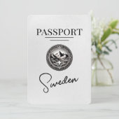 White Sweden Passport Save the Date (Stehend Vorderseite)