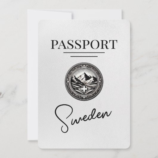 White Sweden Passport Save the Date (Vorderseite)