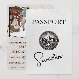 White Sweden Passport Save the Date
