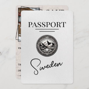 White Sweden Passport Save the Date