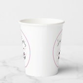 White Sweet 16 Pink & Black Script Paper cup Pappbecher (Rechts)