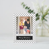 White Sweet Polka Dot Holiday Foto Postkarte (Stehend Vorderseite)