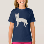White Swiss Shepherd German Shepherd Cartoon Dog T-Shirt (Vorderseite)