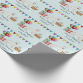 White Swiss Shepherd GSD farbenfrohe Happy Birthda Geschenkpapier (Ecke)