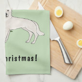 White Swiss Shepherd GSD Green Christmas Tree Geschirrtuch (Viertel Falte)