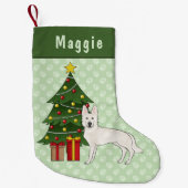 White Swiss Shepherd Niedlich Dog Green Christmas  Kleiner Weihnachtsstrumpf (Vorderseite)