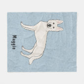 White Swiss Shepherd White GSD Cartoon Dog Blue Fleecedecke (Vorderseite (Horizontal))