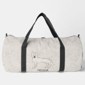 White Swiss Shepherd White GSD Niedlich Cartoon Do Duffle Bag (Vorderseite)