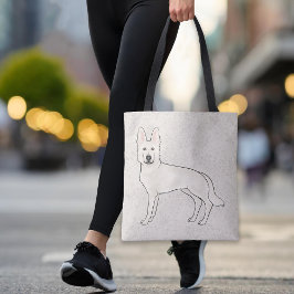 White Swiss Shepherd White GSD Niedlich Cartoon Do Tasche