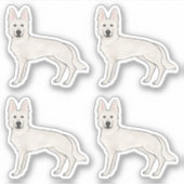 White Swiss Shepherd White GSD Niedlich Cartoon Hu Aufkleber (Vorderseite)