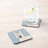 White Swiss Shepherd White GSD Niedlich Dog Head B Getränkeuntersetzer (Rechte Seite)