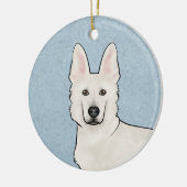 White Swiss Shepherd White GSD Niedlich Dog Head B Keramik Ornament (Links)