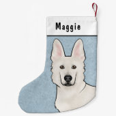 White Swiss Shepherd White GSD Niedlich Dog Head B Kleiner Weihnachtsstrumpf (Rückseite)