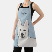 White Swiss Shepherd White GSD Niedlich Dog Head B Schürze (InSitu)