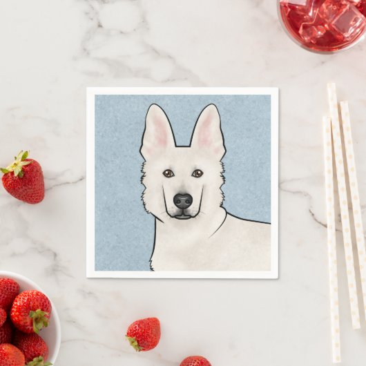 White Swiss Shepherd White GSD Niedlich Dog Head B Serviette (Beispiel)