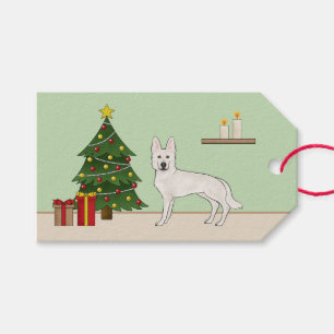 White Swiss Shepherd White GSD Weihnachtsbaum Geschenkanhänger
