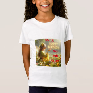 White T - Shirt Fantasy Illustration Unicorn Fairy