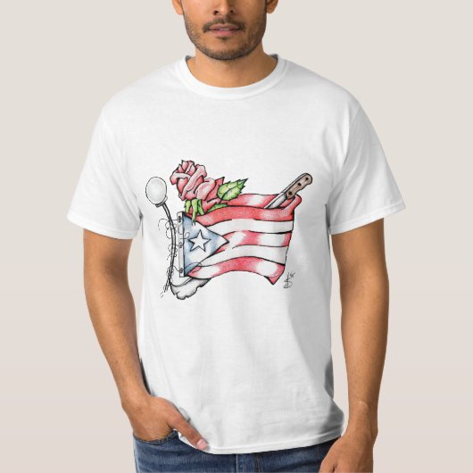 White T Shirt PUERTO RICO (Vorderseite)