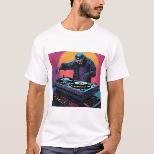 White T - Shirt, "Pure Sonic Elegance: DJ Edition" T-Shirt (Vorderseite)