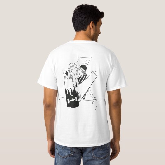 white t-shirt skater on half pipe (Schwarz voll)