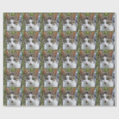 White & Tabby Cat Wrapping Paper Geschenkpapier (Flach)