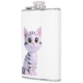 White Tabby Kitten Flachmann (Links)