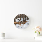 White Tail Deer Clocks Runde Wanduhr (Zuhause)