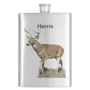 White Tails Deer Buck Flachmann