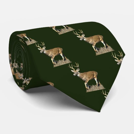 White Tails Deer Buck Neck Tie Krawatte (Gerollt)