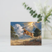 White Tails Deer Buck Postkarte (Stehend Vorderseite)