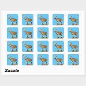 White Tails Deer Buck Quadratischer Aufkleber (Blatt)