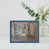 White Tails Deer Happy Birthday Postkarte (Stehend Vorderseite)