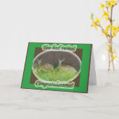 White-Tails Hirsch Fawns Twins Glückwunschkarte Karte (Gelbe Blume)