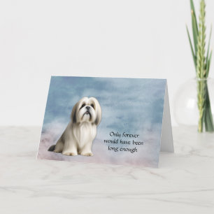 White Tan Lhasa Apso Beileid Condolence Card Feiertagskarte