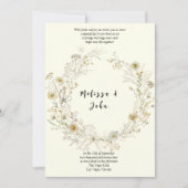 White Tan Rustic Boho Wildblume Wedding Einladung (Vorderseite)