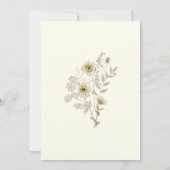 White Tan Rustic Boho Wildblume Wedding Einladung (Rückseite)